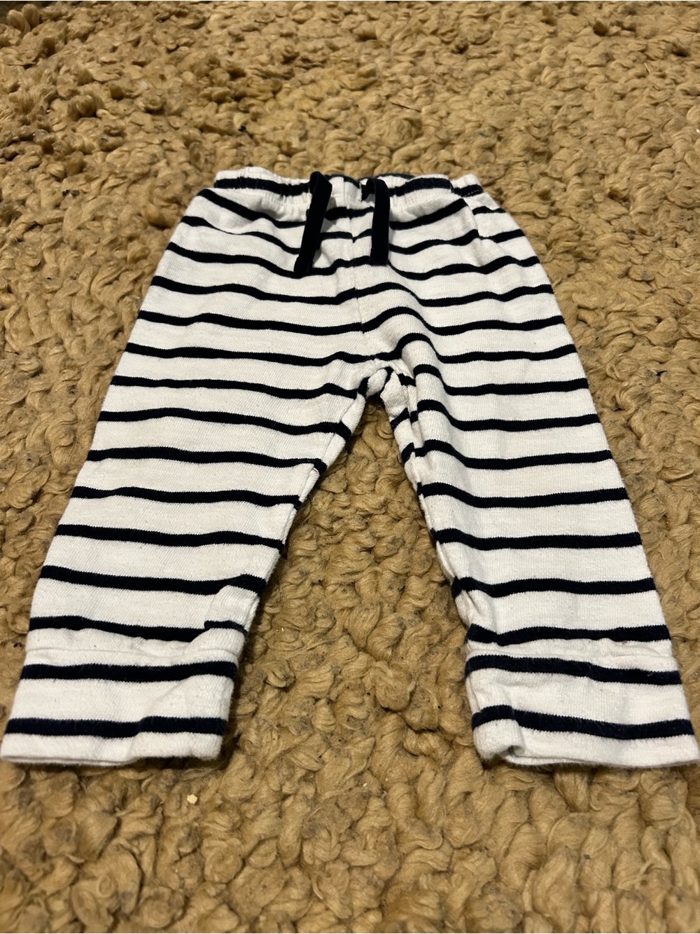 Baby GAP Striped Baby/Toddler Knit Pants - Navy and White
